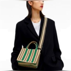 H&M Green and Tan Crossbody Bag